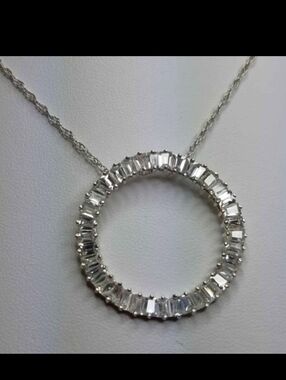 Minimalist CZ Diamond Eternity Necklace